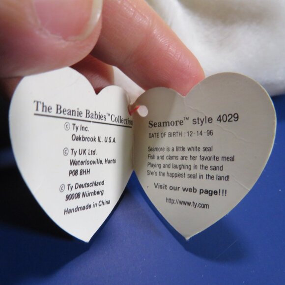 Seymour white seals ty beanie babies (1) large (2) small stuffed Animal plush - Picture 6 of 15